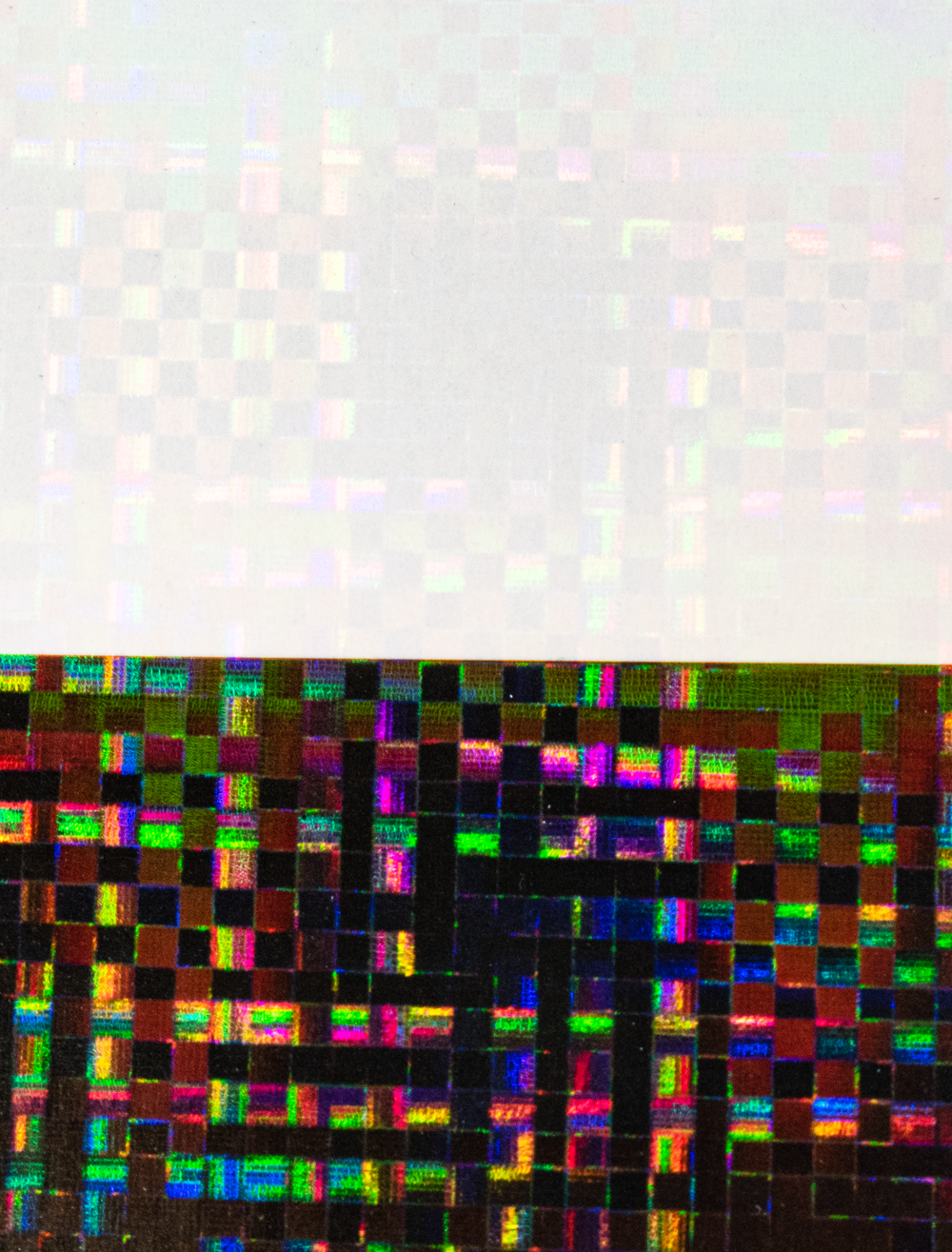 パワーピクセル：織り格子模様のホログラムです。